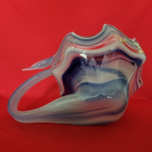 Mid Century Marble Swirl Swan Vase Large Bowl Planter Centerpiece - Picture 6 of 12